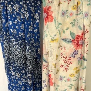 Two Floral Print Spring Scarfs